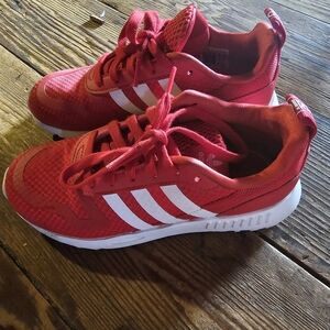 Adidas Kids Red and White Sneakers